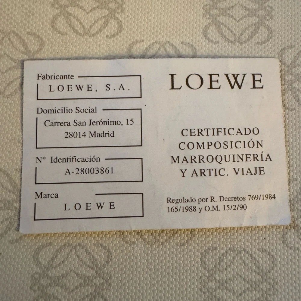 Loewe White and Dark Brown Anagram Canvas Tote